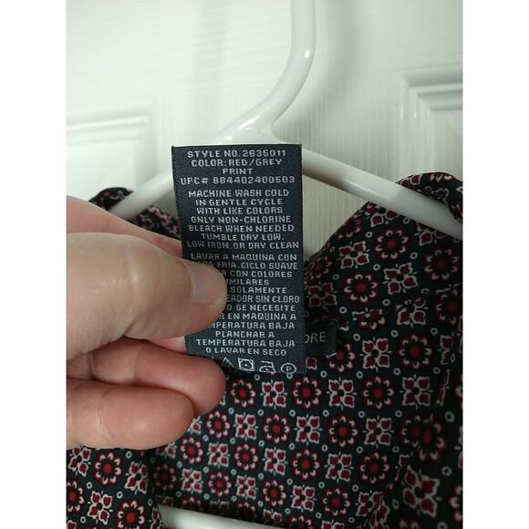 Chelsea & Theodore Shirt Woman XL Collared Button Long Sleeve Floral Check - Picture 7 of 8